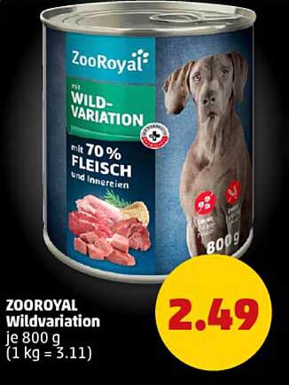 ZOOROYAL Wildvariation Hundefutter 800 g