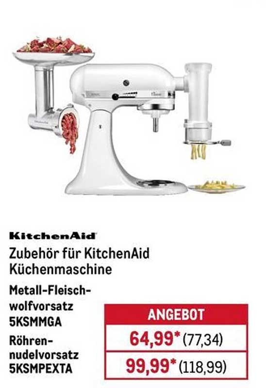 Zubehör für KitchenAid Küchenmaschine - Metall-Fleischwolfvorsatz 5KSMGA