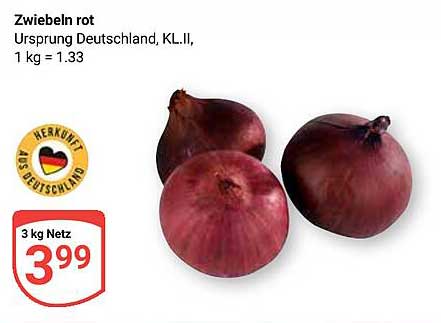 Zwiebeln rot - 3 kg Netz