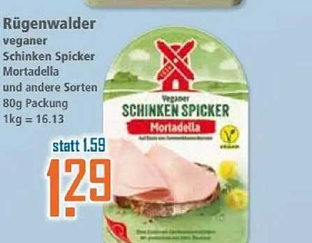 Rügenwalder veganer Schinken Spicker Mortadella und andere Sorten 80g Packung