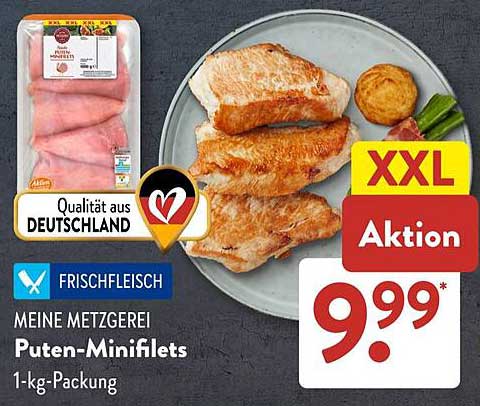 Aktion: Meine Metzgerei Puten-Minifilets 1-kg-Packung