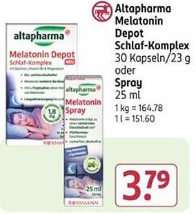 Altapharma Melatonin Depot Schlaf-Komplex 30 Kapseln oder Spray 25 ml