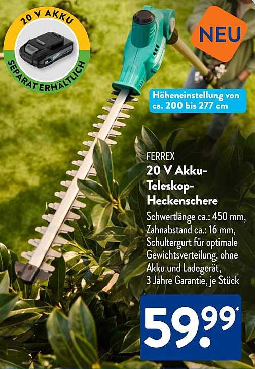 FERREX 20 V Akku-Teleskop-Heckenschere