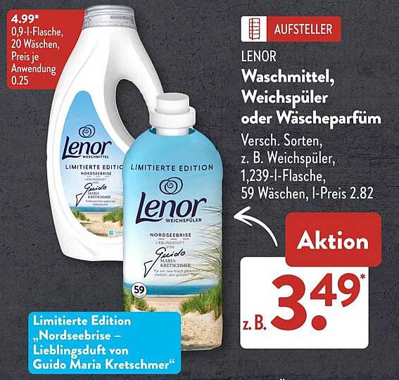LENOR Waschmittel, Weichspüler oder Wäschparfum - Limitierte Edition "Nordseebrise"
