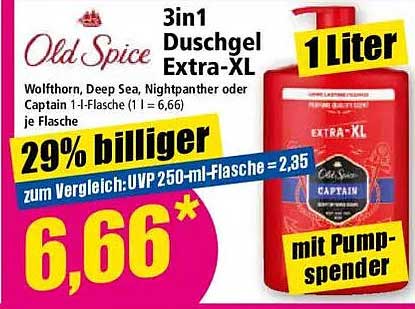 Old Spice 3in1 Duschgel Extra-XL - 1 Liter