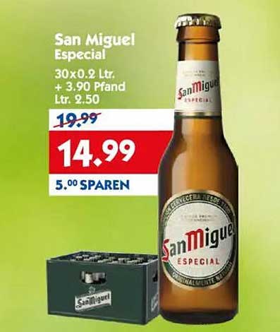 San Miguel Especial 30x0,2 Ltr. im Angebot