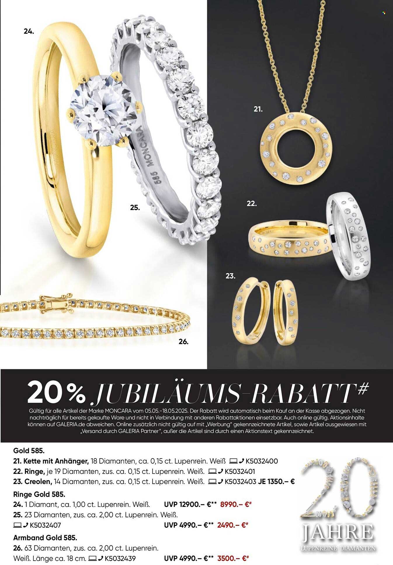 20% Jubiläums-Rabatt auf MONCARA Schmuck