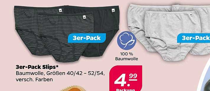 3er-Pack Slips aus 100 % Baumwolle