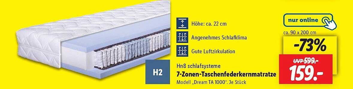7-Zonen-Taschenfederkernmatratze Modell „Dream TA 1000“
