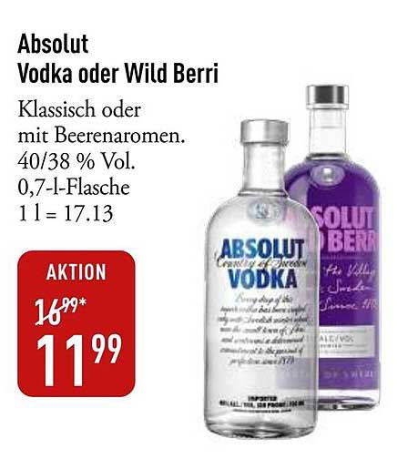 Absolut Vodka oder Wild Berri