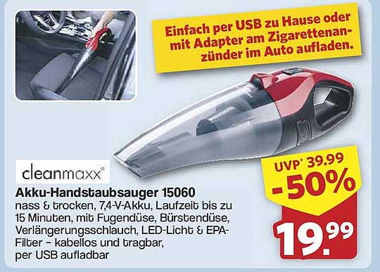 Akku-Handstaubsauger 15060 - jetzt zum reduzierten Preis!