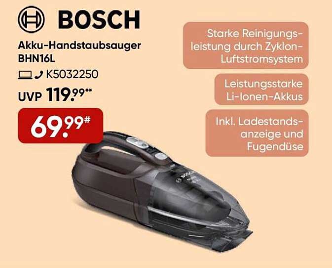 Akku-Handstaubsauger BHN16L von Bosch