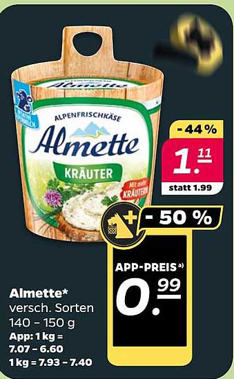 Almette Alpenfrischkäse Kräuter 140 g