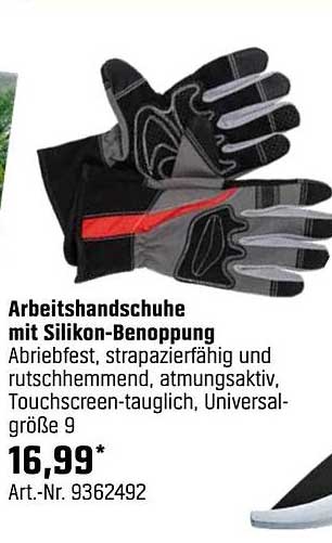 Arbeitshandschuhe mit Silikon-Benopfung