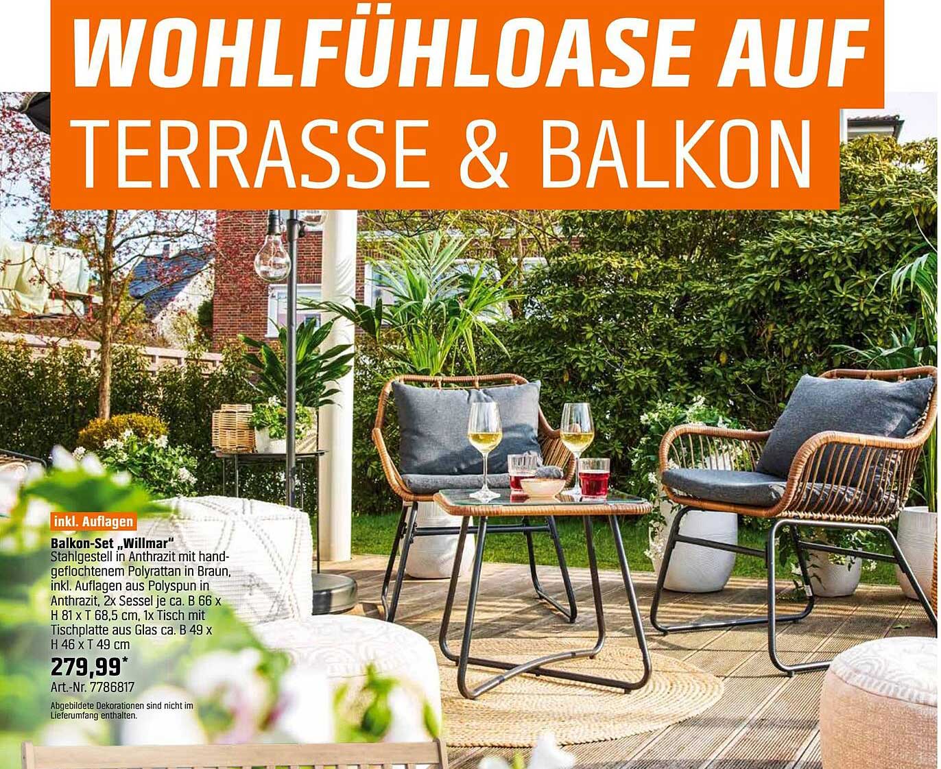 Balkon-Set „Willmar“ - Wohlfühloasen auf Terrasse & Balkon