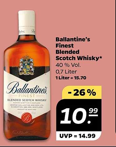 Ballantine’s Finest Blended Scotch Whisky 0,7 Liter