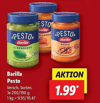 Barilla Pesto - Verschiedene Sorten für Ihre Küche
