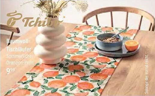 Baumwoll-Tischläufer Sommersüßer Orangen-Print