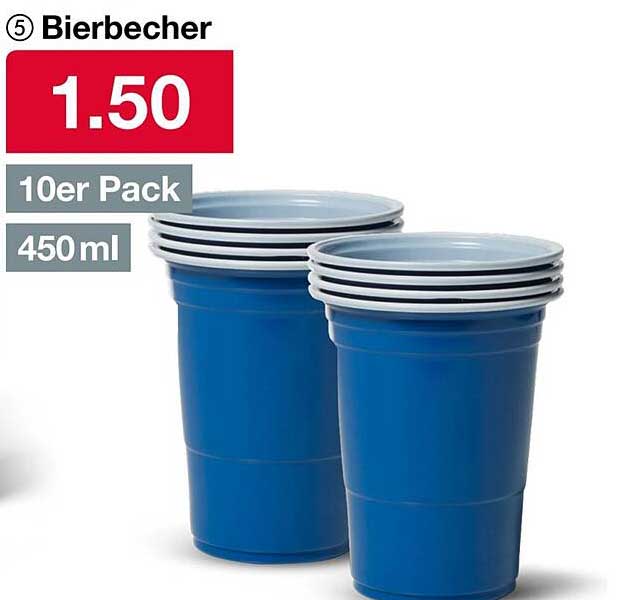 Bierbecher 10er Pack für nur 1,50 €