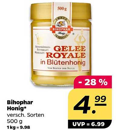 Bihophar Honig - Gelee Royale in Blütenhonig 500 g