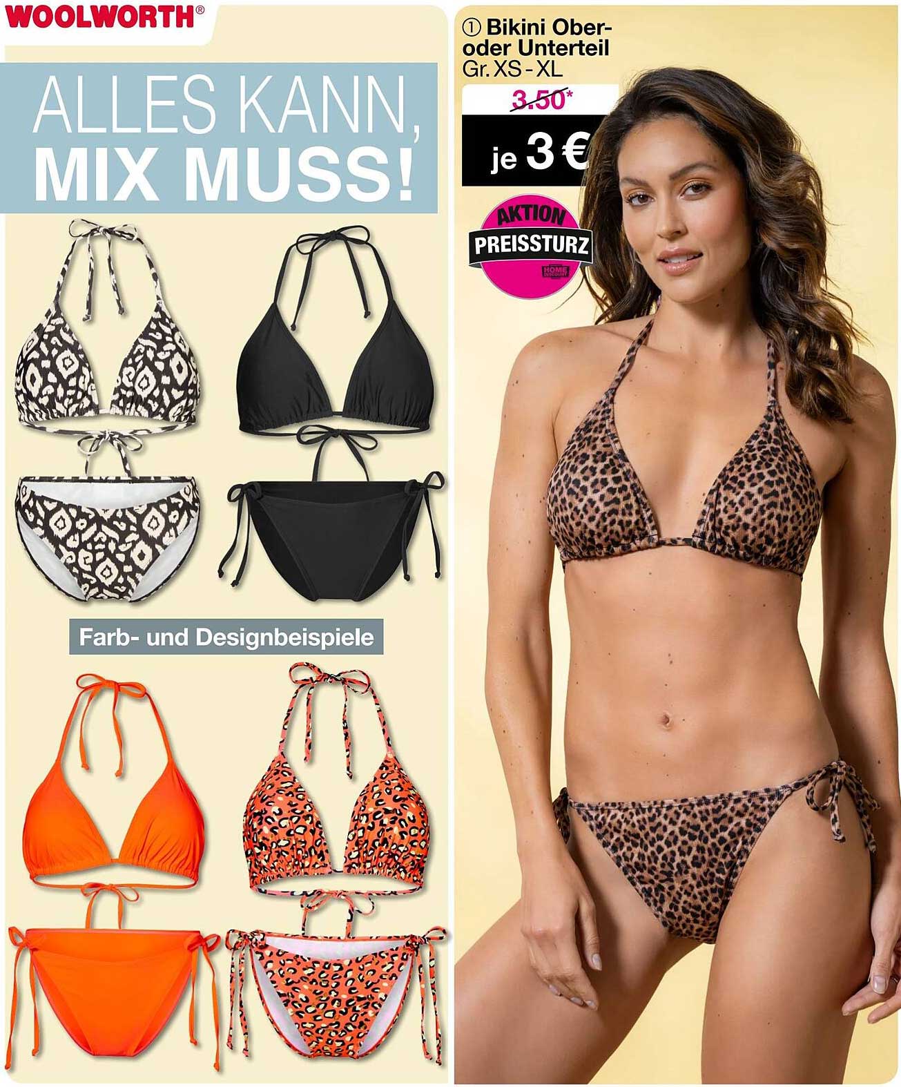 Bikini Ober- oder Unterteil Gr. XS - XL für je 3 €