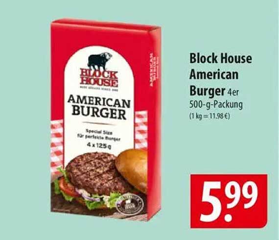 Block House American Burger 4er 500-g-Packung