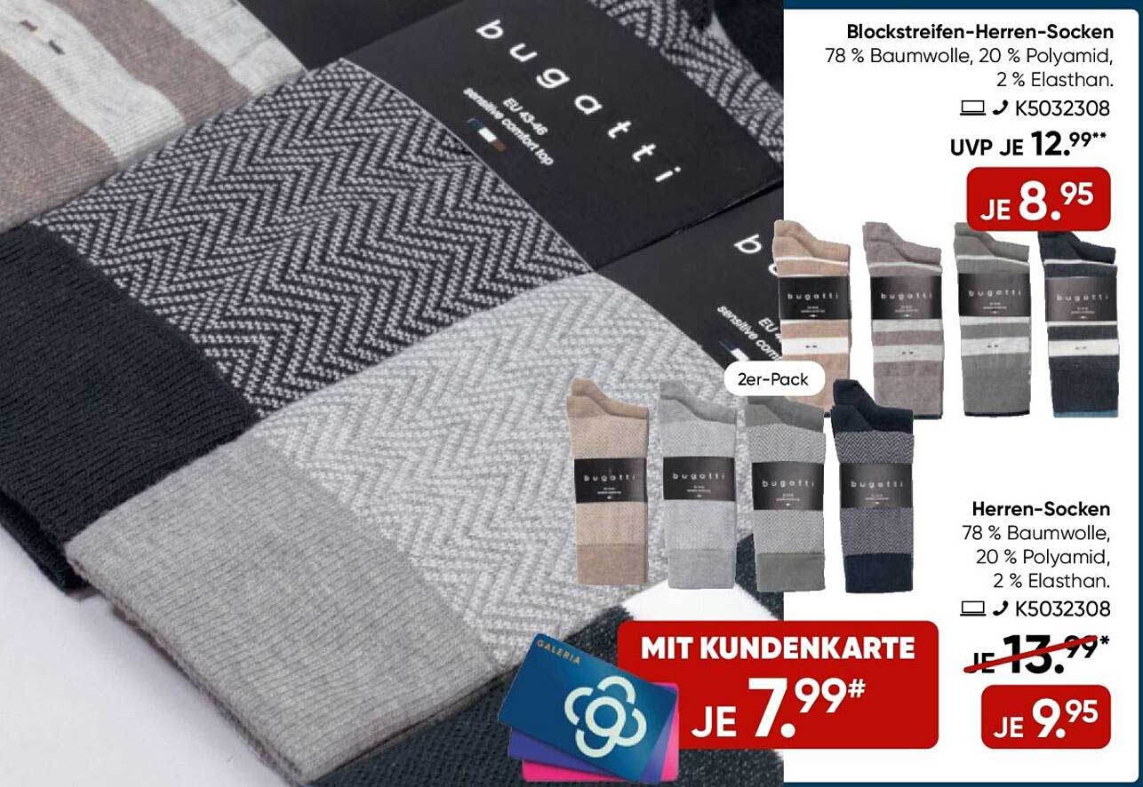 Blockstreifen-Herren-Socken von Bugatti