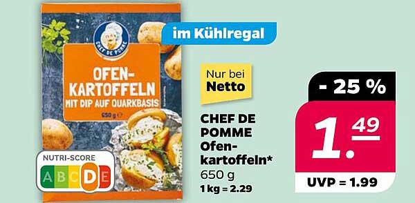 CHEF DE POMME Ofenkartoffeln mit Dip auf Quarkbasis 650 g