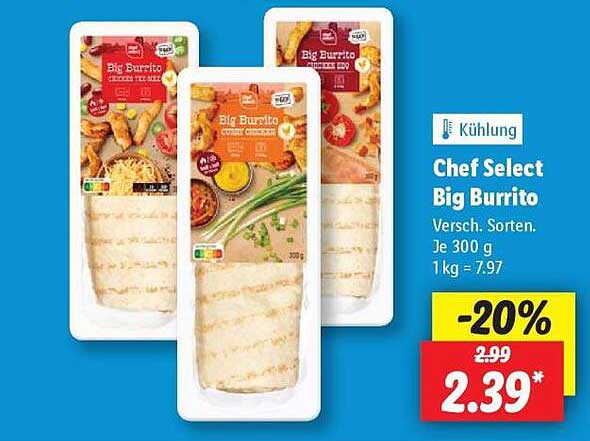 Chef Select Big Burrito - Verschiedene Sorten