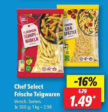 Chef Select Frische Teigwaren - Klassische Schupfnudeln und Eier-Spätzle