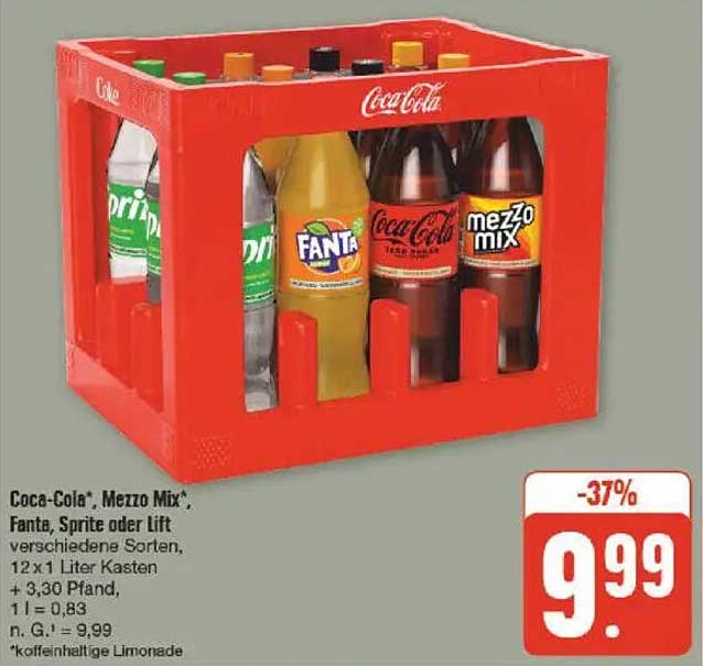 Coca-Cola®, Mezzo Mix®, Fanta, Sprite oder Lift im 12er Kasten