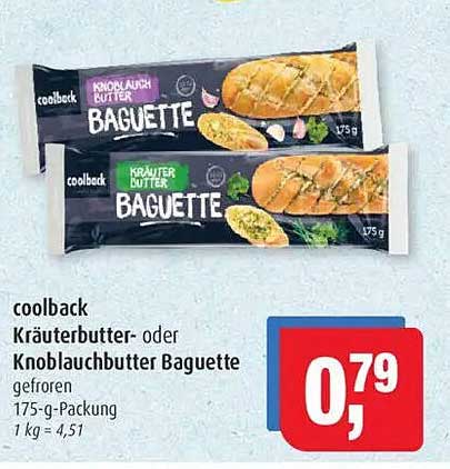 coolback Kräuterbutter- oder Knoblauchbutter Baguette 175 g