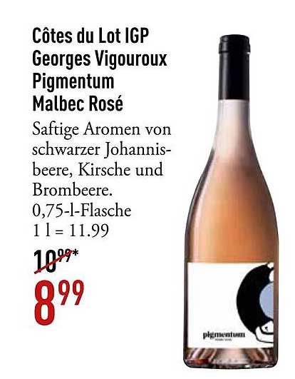 Côtes du Lot IGP Georges Vigouroux Pigmentum Malbec Rosé