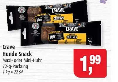 Crave Hunde Snack Maxi- oder Mini-Huhn 72-g-Packung