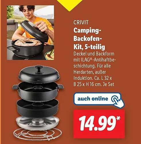 CRIVIT Camping-Backofen-Kit, 5-teilig