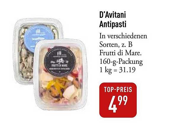 D'Avitani Antipasti in verschiedenen Sorten