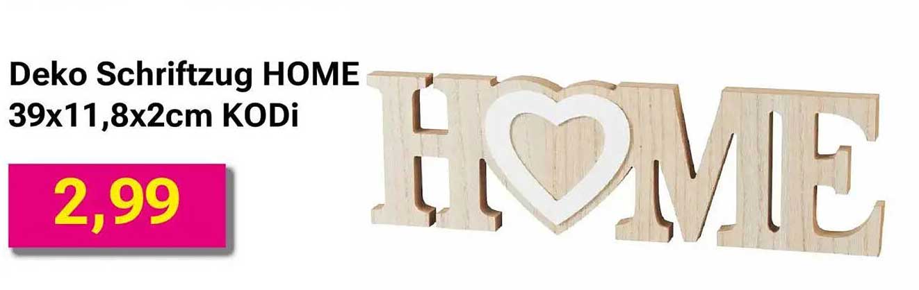 Deko Schriftzug HOME 39x11,8x2cm KODi