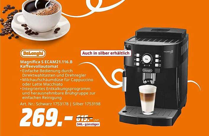 DeLonghi Magnifica S ECAM21.116.B Kaffeevollautomat