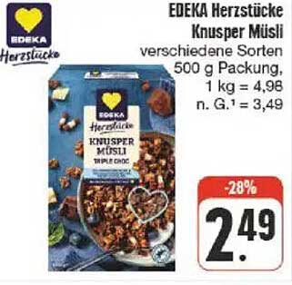 EDEKA Herzstücke Knusper Müsli 500 g Packung - verschiedene Sorten