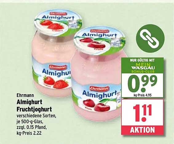 Ehrmann Almighurt Fruchtjoghurt - verschiedene Sorten, je 500-g-Glas