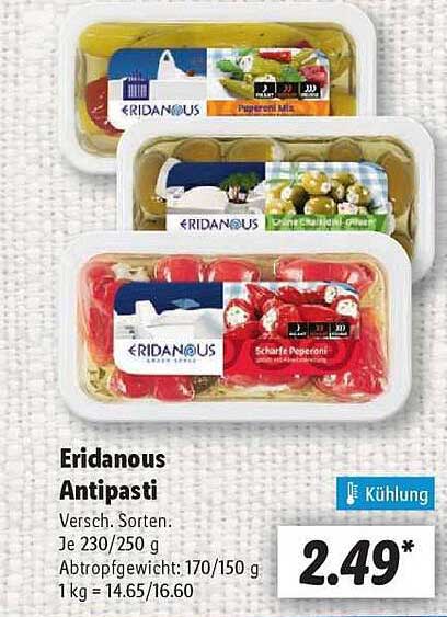Eridanous Antipasti - Verschiedene Sorten