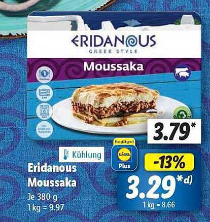 Eridanous Moussaka 380 g – Griechischer Genuss für zu Hause