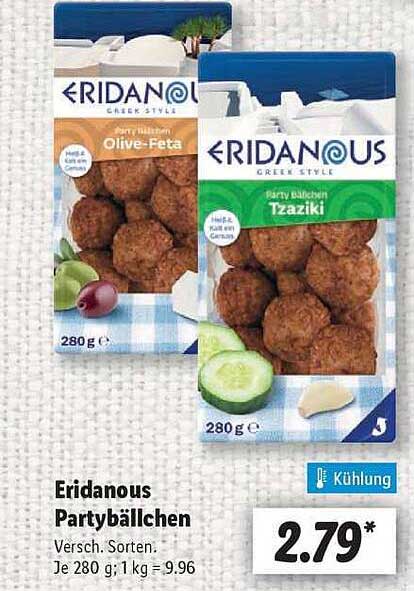 Eridanous Partybällchen - Verschiedene Sorten
