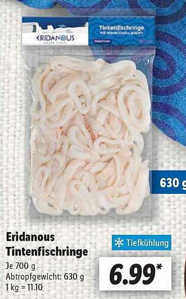 Eridanous Tintenfischringe 630 g - Tiefkühlware