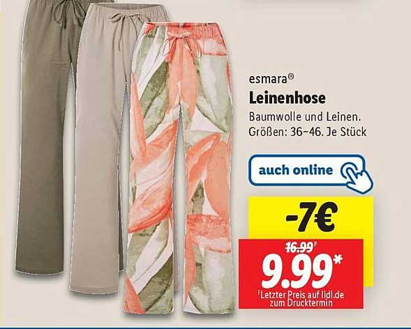 esmarA® Leinenhose - Jetzt bei Lidl