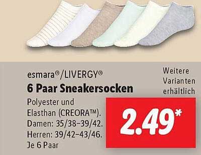 esmar®/LIVERGY® 6 Paar Sneakersocken