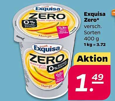 Exquisa Zero - Quark-Joghurt Creme Mango 400 g