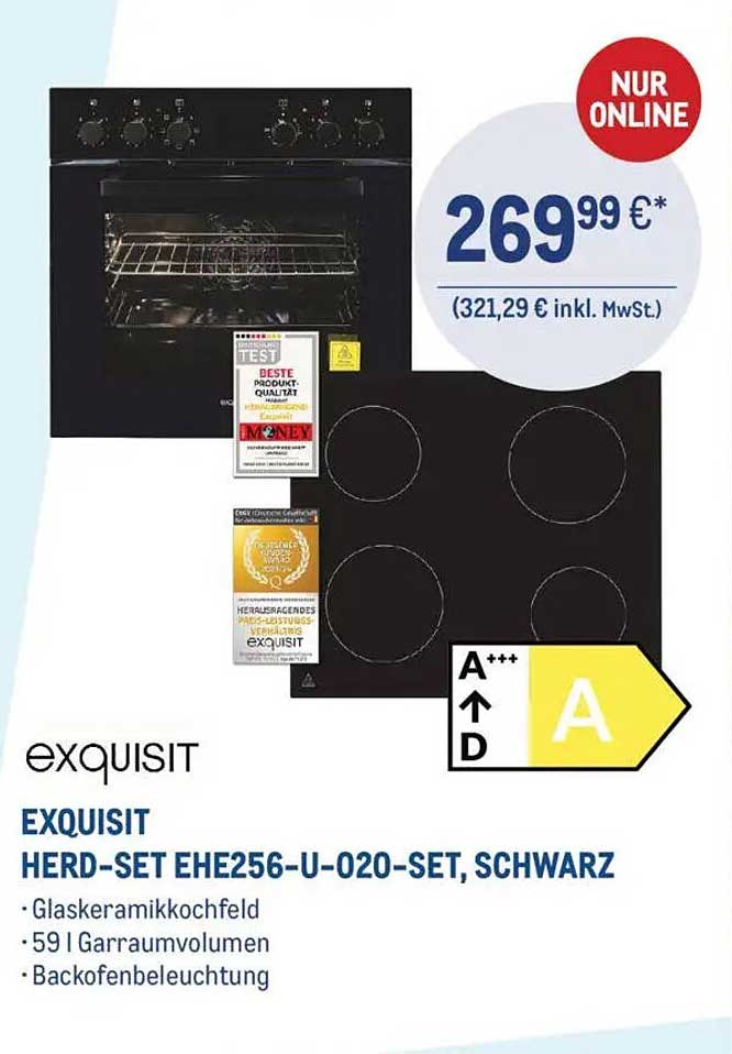 EXQUISIT HERD-SET EHE256-U-020-SET, SCHWARZ