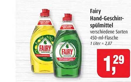 Fairy Hand-Geschirrspülmittel verschiedene Sorten, 450-ml-Flasche