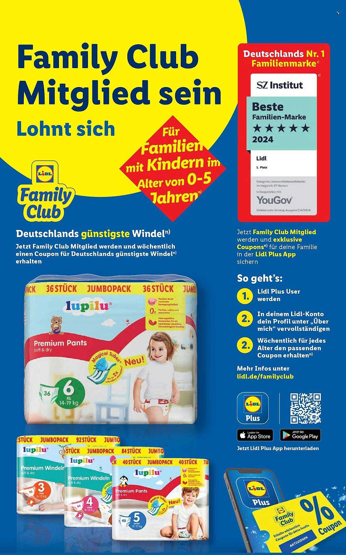 Familienfreundliche Windeln von lupilu - 36 Stück Jumbo-Pack